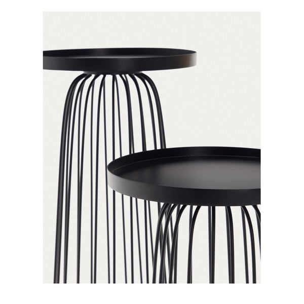 Kovové kulaté odkládací stolky v sadě 2 ks Dilva – Kave Home-image-1