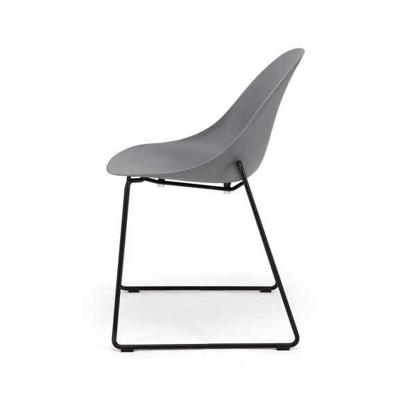 Sada 2 šedých jídelních židlí s černým podnožím Bonami Selection Viva-image-3