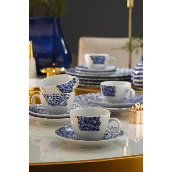 Bílo-modré porcelánové šálky v sadě 6 ks 0.9 l – Hermia-image-1