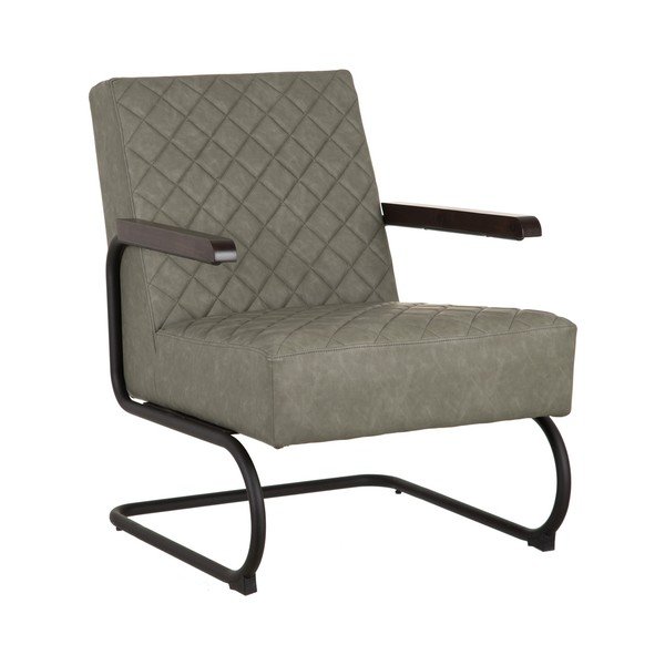 Khaki křeslo z imitace kůže – Ixia