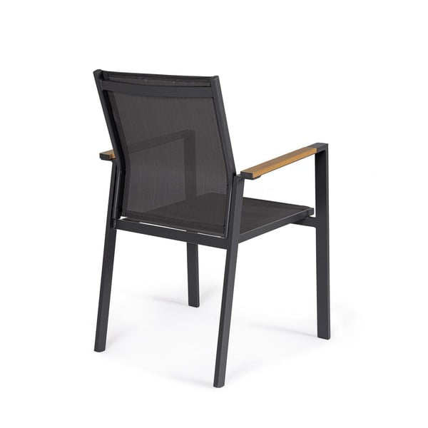 Antracitové kovové zahradní židle v sadě 4 ks Heta   – Bizzotto-image-3