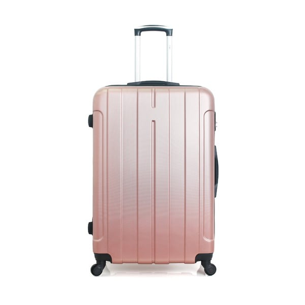Cestovní kufr v barvě růžového zlata na kolečkách Hero Fogo, 93 l