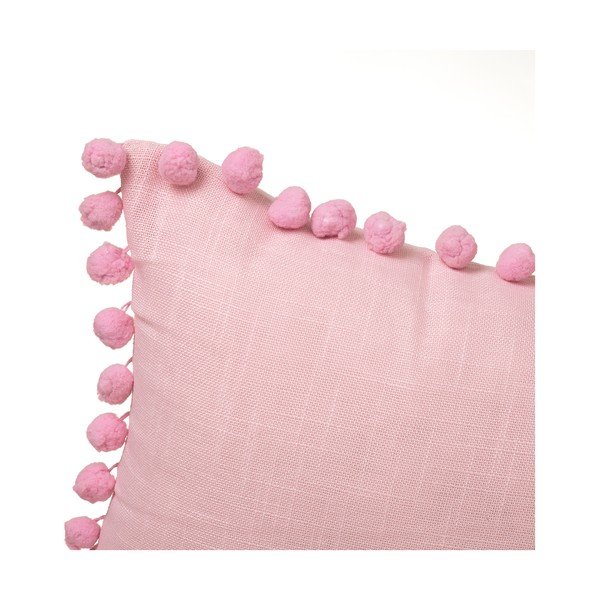 Růžový polštář Casa Selección Pompon, 50 x 30 cm-image-2