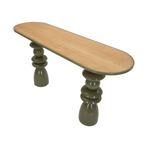 Zelený kovový konzolový stolek 45x150 cm Metal Console – Mauro Ferretti-image-3