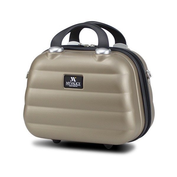 Dámský příruční cestovní kufřík ve zlaté barvě My Valice SMART BAG RESSNO Make Up & Hand Suitcase