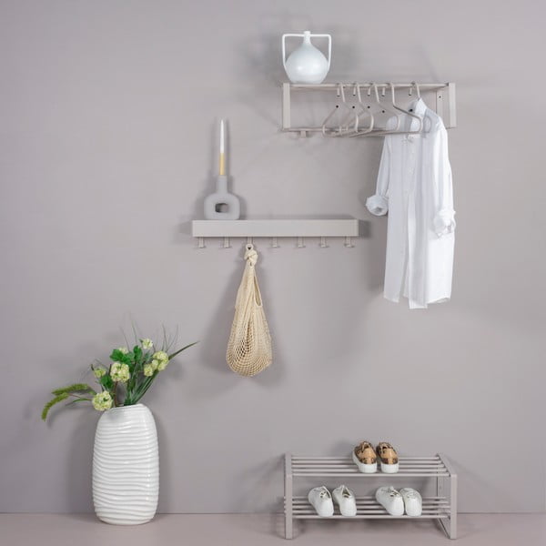 Taupe kovový nástěnný věšák s poličkou 70 cm Rex – Spinder Design-image-4