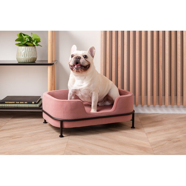 Růžový sametový pelíšek pro domácí mazlíčky Leitmotiv Puffed-image-1