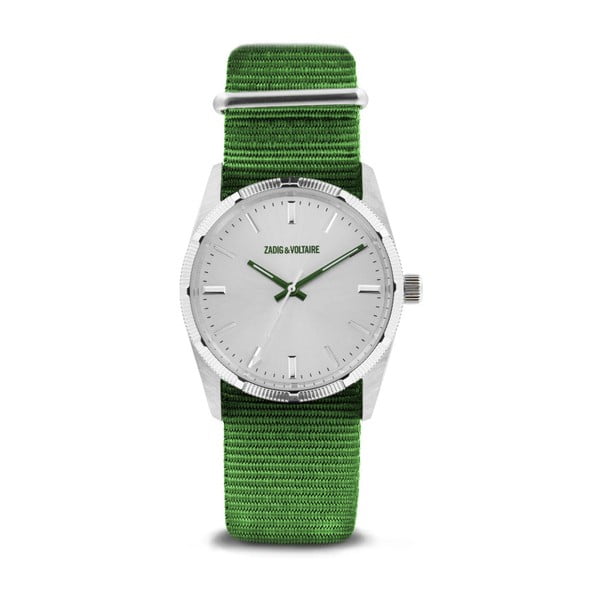 Unisex hodinky se zeleným nylonovým páskem Zadig & Voltaire