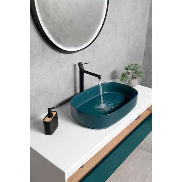 Matně černá stojánková umyvadlová baterie Solaris – Sapho-image-2