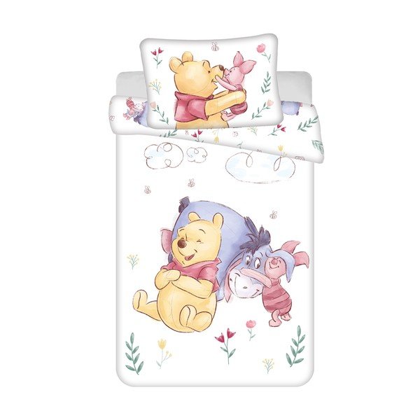 Bavlněné dětské povlečení do postýlky 100x135 cm Winnie the Pooh "Pooh Hugs" – Jerry Fabrics