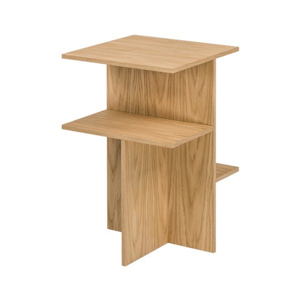 Noční stolek v dekoru dubu s poličkami v přírodní barvě Atik – noo.ma-image-2