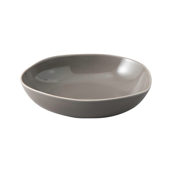 Šedý porcelánový hluboký talíř Villeroy & Boch Like Organic, 20 cm