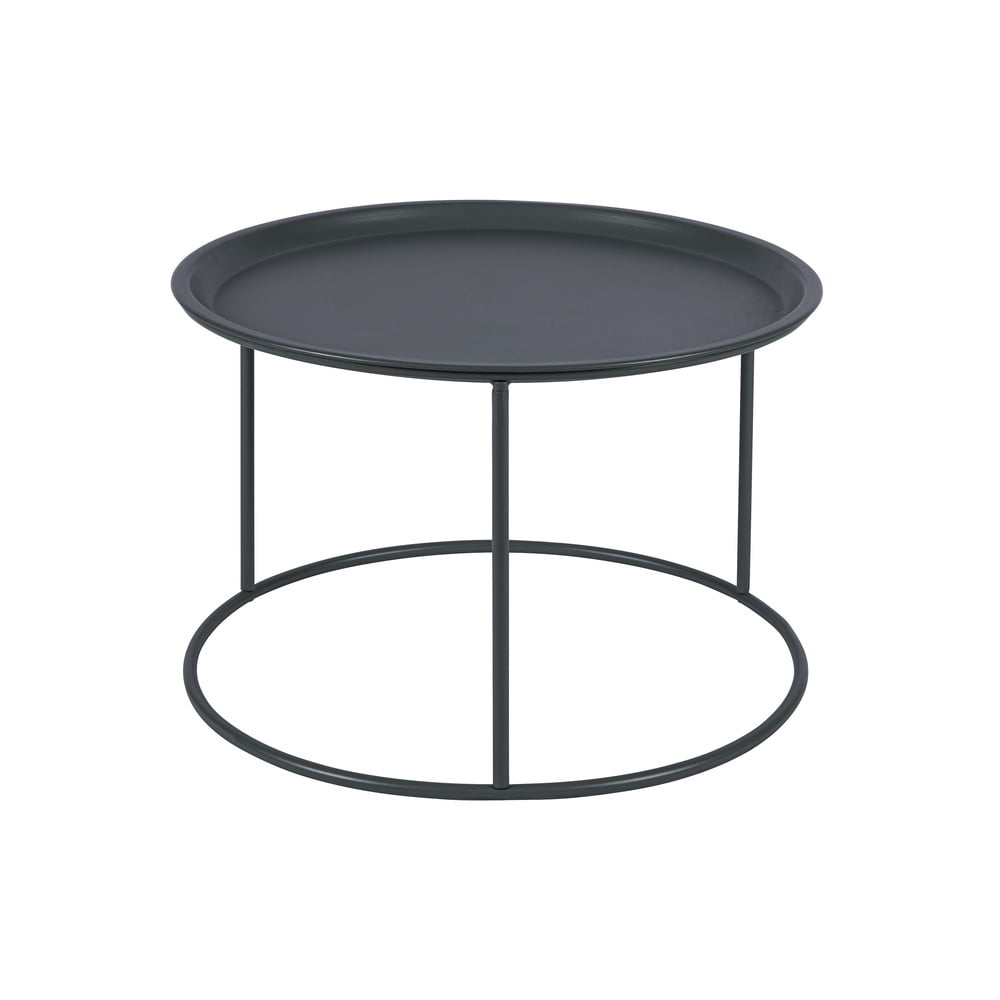 Tmavě šedý konferenční stolek WOOOD Ivar, ø 56 cm