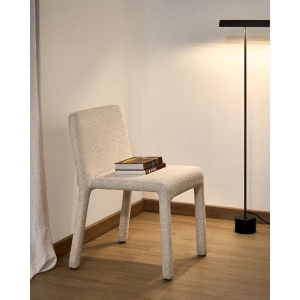 Béžová čalouněná stohovatelná jídelní židle Loria – Kave Home-image-1