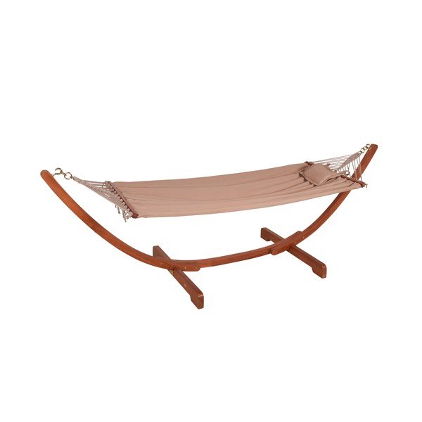 Zahradní houpací lehátko na konstrukci z eukalyptového dřeva Garden Pleasure Hammock Madeira