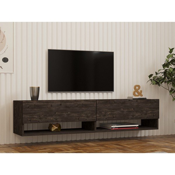 Antracitový TV stolek 141x31x30 cm Arges – Kalune Design-image-1