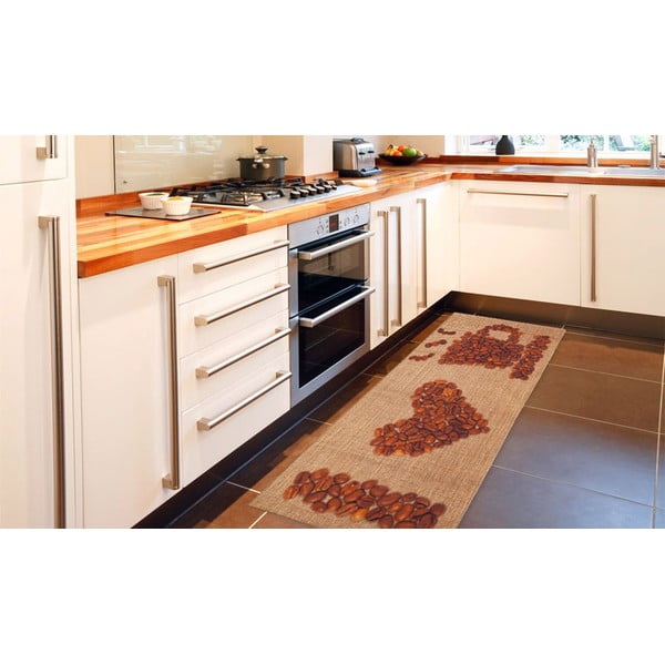 Vysoce odolný kuchyňský koberec Webtappeti Love Coffee, 60 x 300 cm
