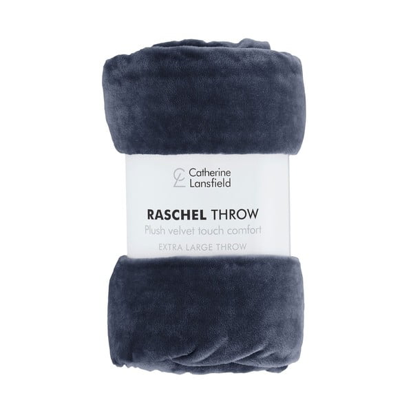 Tmavě modrá deka z mikroplyše 130x170 cm Raschel Velvet – Catherine Lansfield-image-2