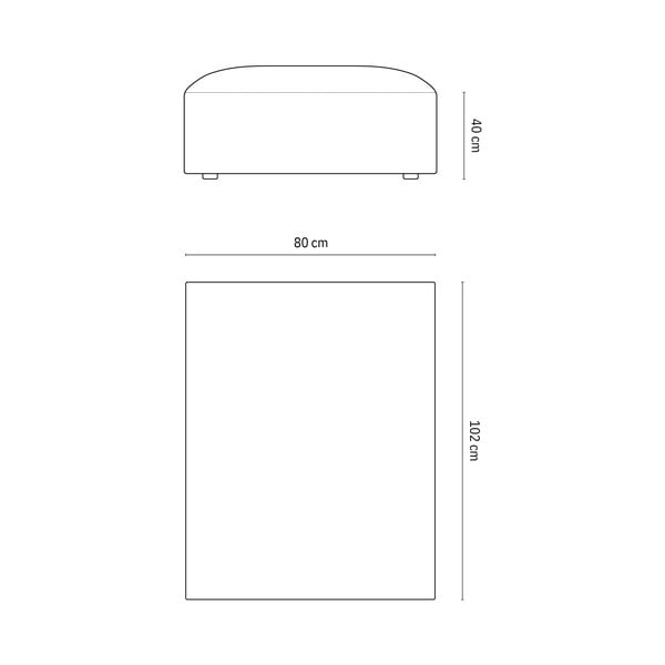 Béžová sametová podnožka Jodie – Micadoni Home-image-4