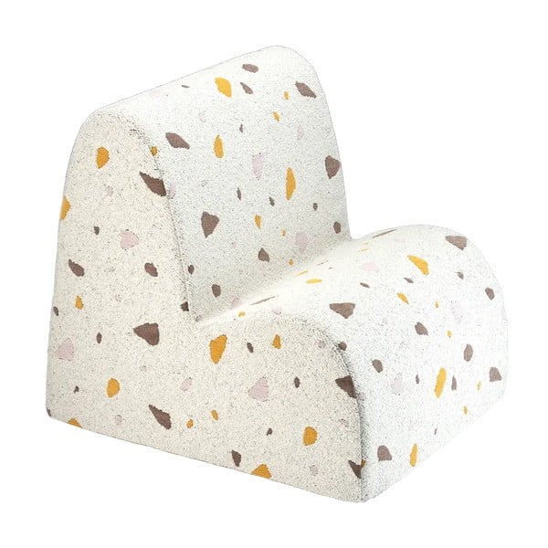 Bílé dětské křesílko z textilie bouclé/žinylkové Terrazzo Cloud – Wigiwama