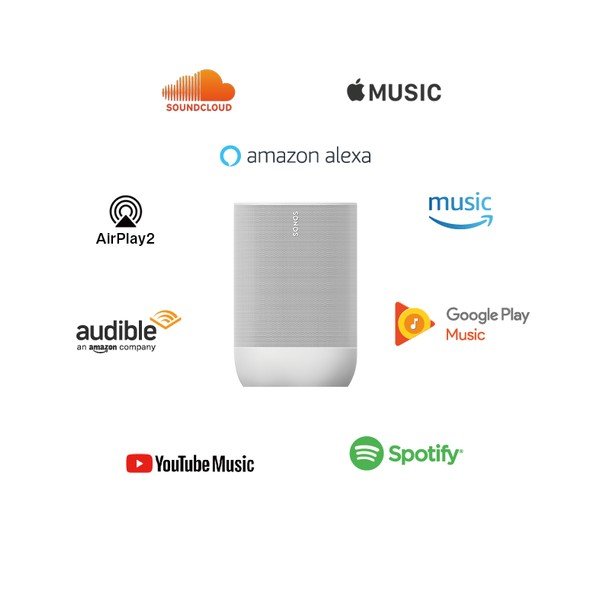 Bílý přenosný reproduktor Sonos Move-image-1