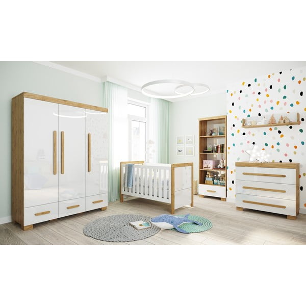 Bílá variabilní dětská postýlka Pinio Oakie, 70 x 140 cm-image-1