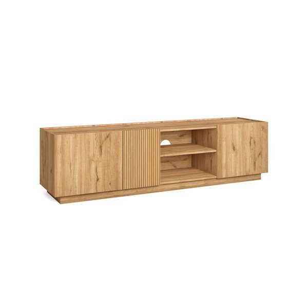 TV stolek v dekoru dubu v přírodní barvě 180x48 cm Rayana – Marckeric-image-4