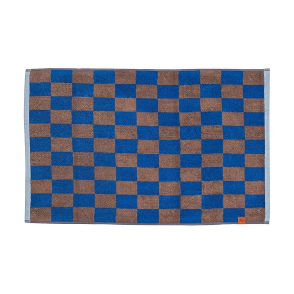 Modro-hnědá koupelnová předložka z bio bavlny 50x80 cm Retro – Mette Ditmer Denmark