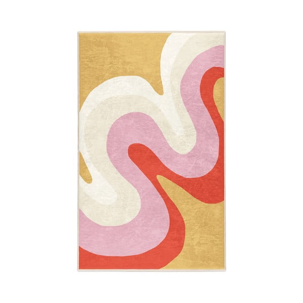 Žlutý/růžový pratelný koberec 80x150 cm Raspberry Creamsicle – Mila Home