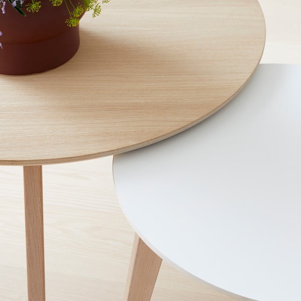 Konferenční stolek podýhovaný dubem Hammel Iris Ø 90 cm-image-4