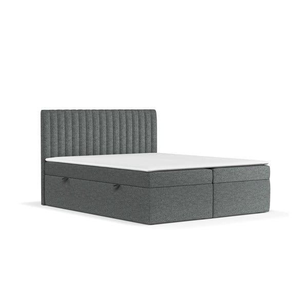 Tmavě šedá boxspring postel s úložným prostorem 180x200 cm Spencer – Maison de Rêve