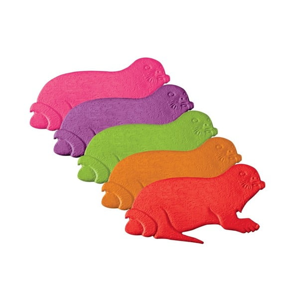 Dětské protiskluzové podložky v sadě 5 ks do vany 10,5x16,5 cm Phoques – MSV