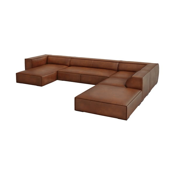 Koňakově hnědá kožená rohová pohovka (pravý roh) Madame – Windsor & Co Sofas-image-2