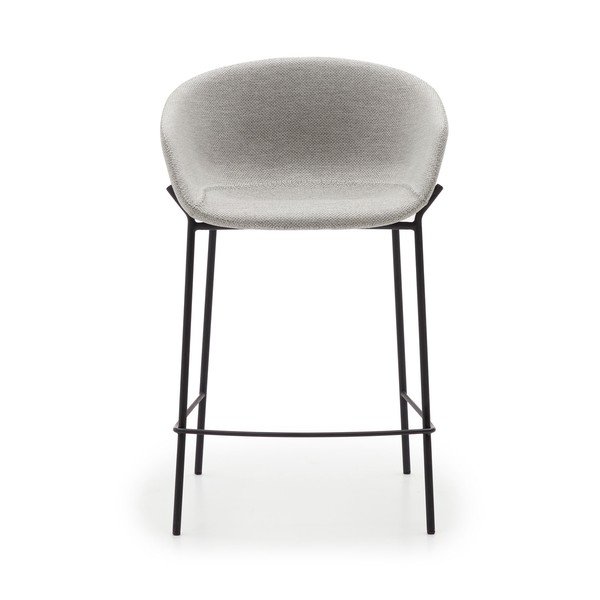 Světle šedé barové židle v sadě 2 ks (výška sedáku 65 cm) Yvette – Kave Home-image-2
