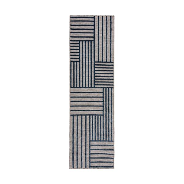 Tmavě modrý vnitřní a venkovní koberec 66x230 cm Vigo Blocks – Flair Rugs