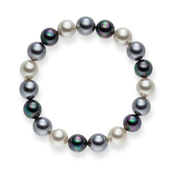 Perlový náramek Nova Pearls Copenhagen Brigitte Dark, délka 19 cm
