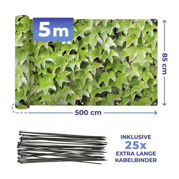 Zelená plastová balkonová zástěna 500x85 cm Wilder Wein – Maximex-image-3