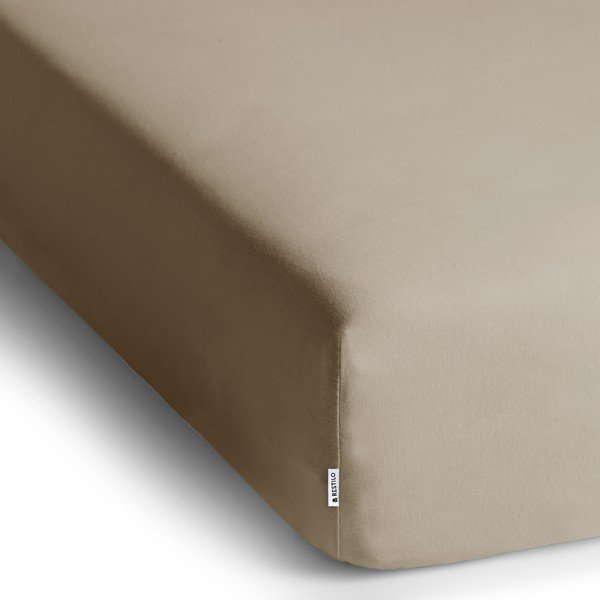 Světle hnědé napínací prostěradlo jersey 160x200 cm Amber – Restilo-image-2