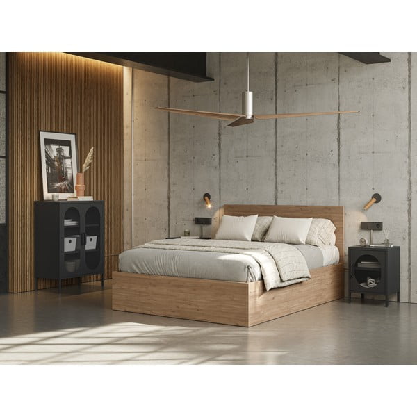 Černý kovový noční stolek Diora – Marckeric-image-1