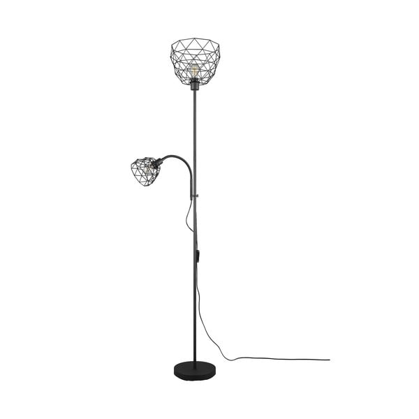 Černá stojací lampa s kovovým stínidlem (výška 180 cm) Haval – Trio-image-2