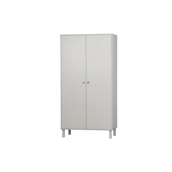 Světle šedá šatní skříň z borovicového dřeva 100x195 cm Madu – WOOOD-image-1