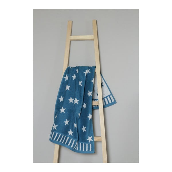Tyrkysový bavlněný ručník My Home Plus Stars, 50 x 90 cm