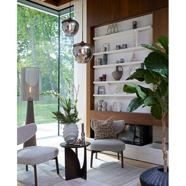 Hnědá stojací lampa s textilním stínidlem (výška 180 cm) Micky – Light & Living-image-2