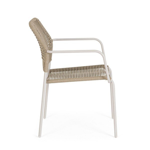 Béžová/v přírodní barvě kovová zahradní židle Jable – Bizzotto-image-3