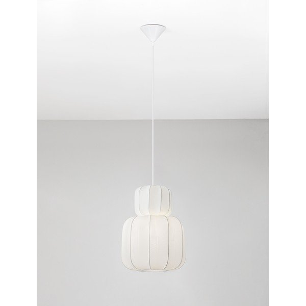 Matně bílé látkové závěsné svítidlo ø 28 cm Delina – Nova Luce-image-4