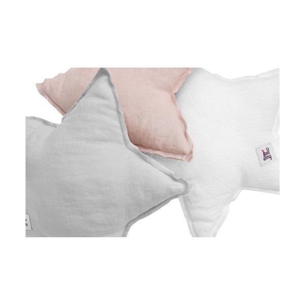 Šedý dětský lněný polštář ve tvaru hvězdy BELLAMY Stone Gray-image-1