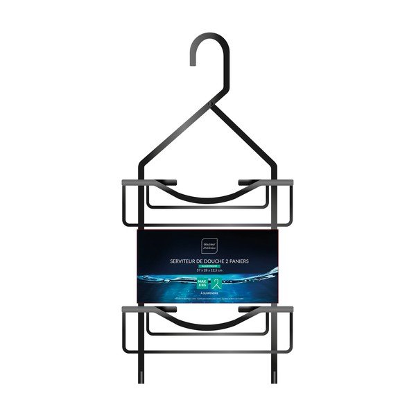 Matně černá závěsná hliníková koupelnová polička Filaire Aluminium – douceur d'intérieur-image-1