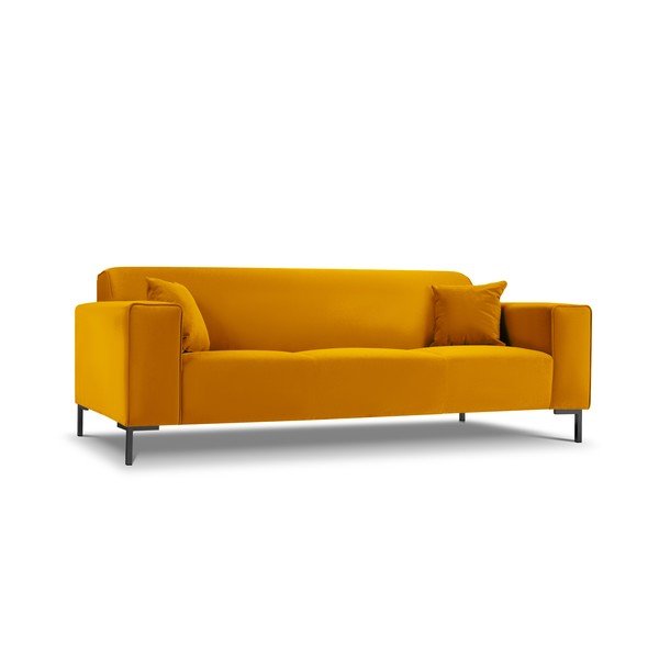 Žlutá sametová pohovka Cosmopolitan Design Siena-image-3