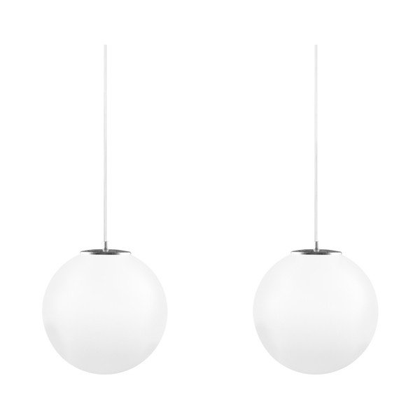 Bílostříbrné dvojité závěsné svítidlo s bílým kabelem a bílou objímkou Sotto Luce Tsuki, Ø 30 cm-image-2