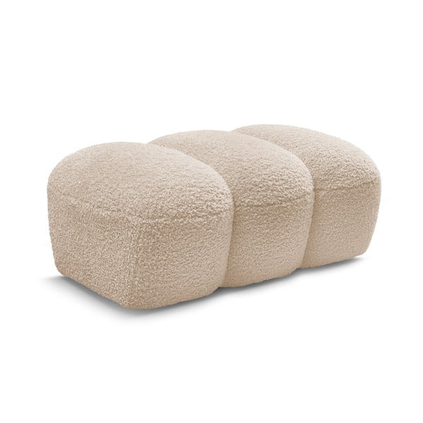 Béžová podnožka z textilie bouclé Hippolyte – Bobochic Paris-image-3